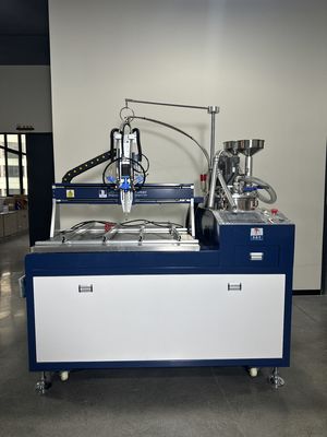Automatische Epoxidharzinspritzmaschine mit dreiachsiger Klebeverteilung und 2KW Power Label Sticker Doming